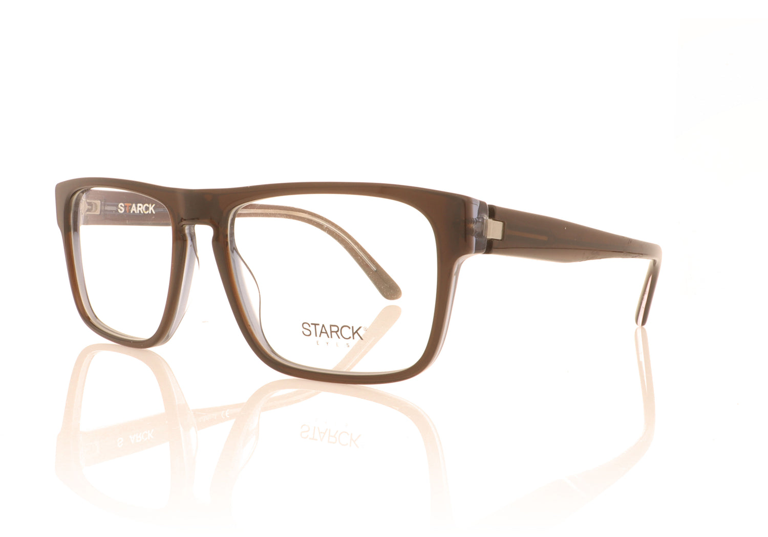 Starck 0SH3049 1 Top Brown-Crystal Glasses - Angle