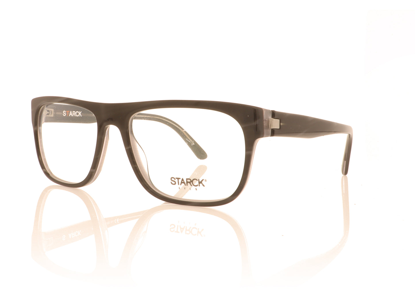 Starck 0SH3051 1 Stripped Grey Glasses - Angle