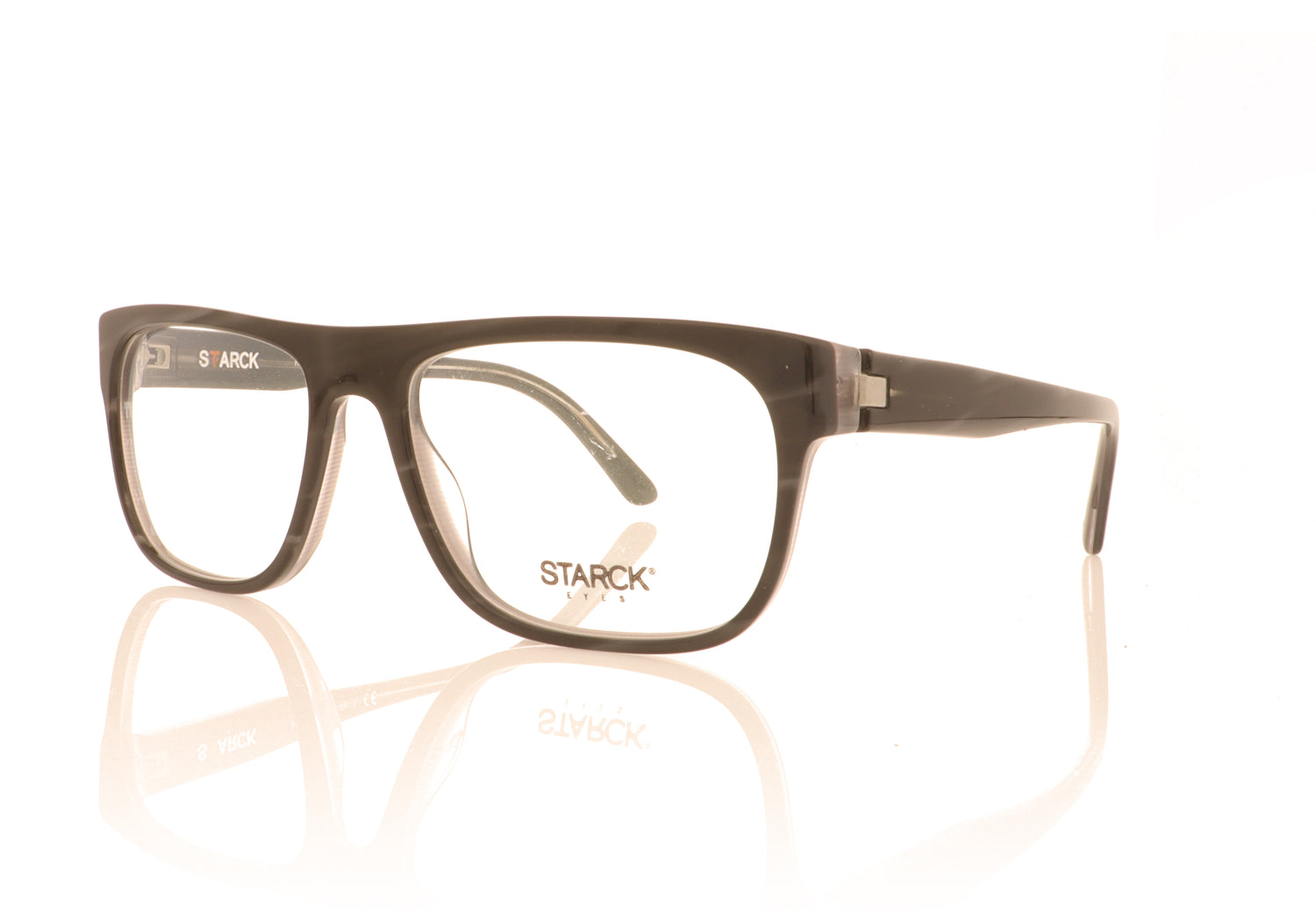 Starck 0SH3051 1 Stripped Grey Glasses - Angle