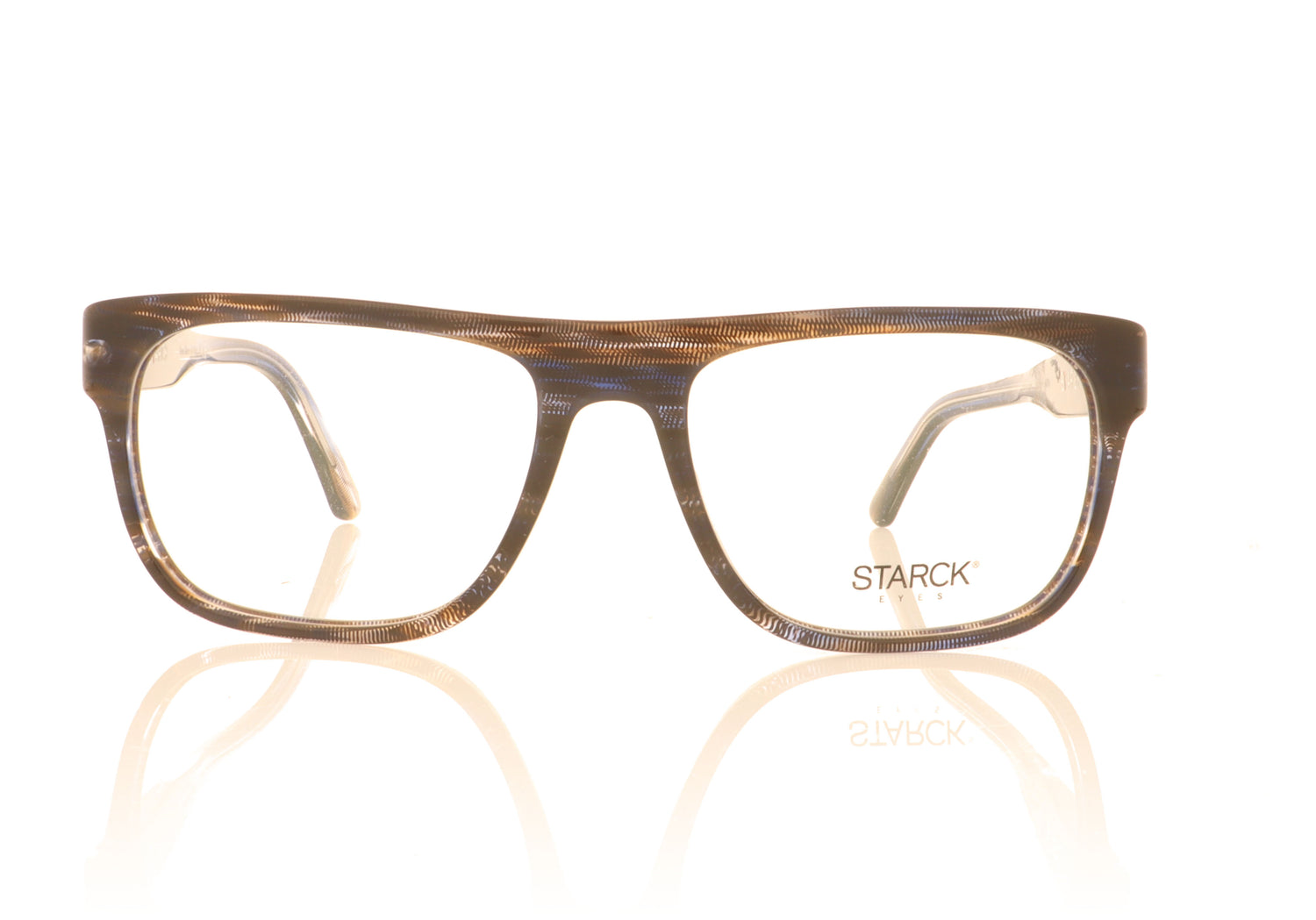 Starck 0SH3051 4 Stripped Blue Brown Pontille Glasses - Front