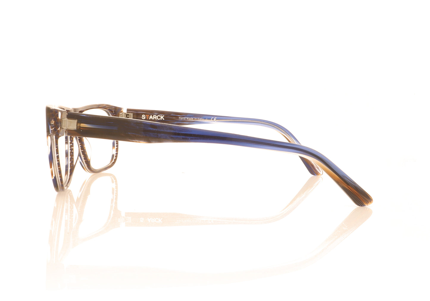 Starck 0SH3051 4 Stripped Blue Brown Pontille Glasses - Side