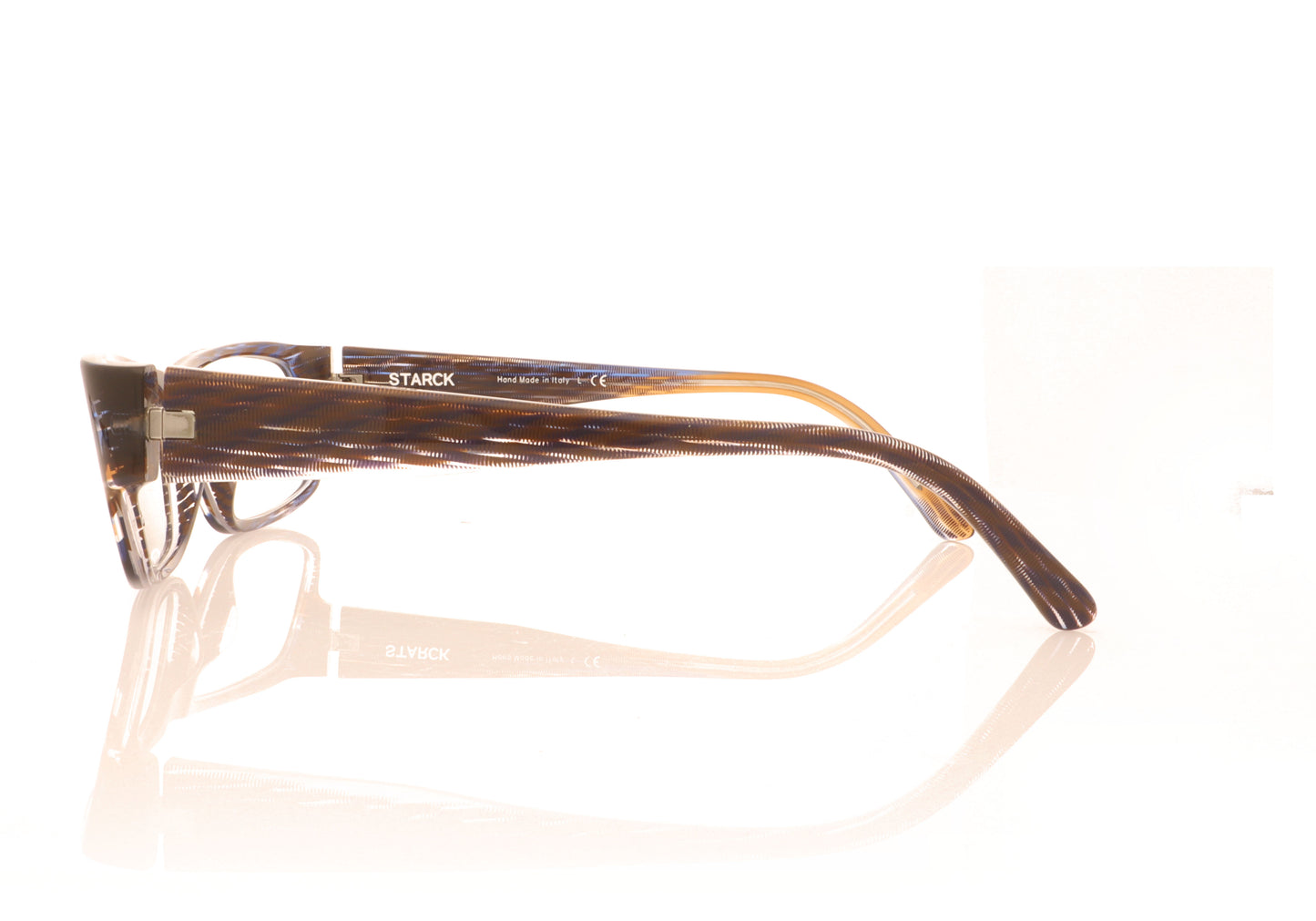Starck SH3052 2 Stripped Blue Brown Pontille Glasses - Side