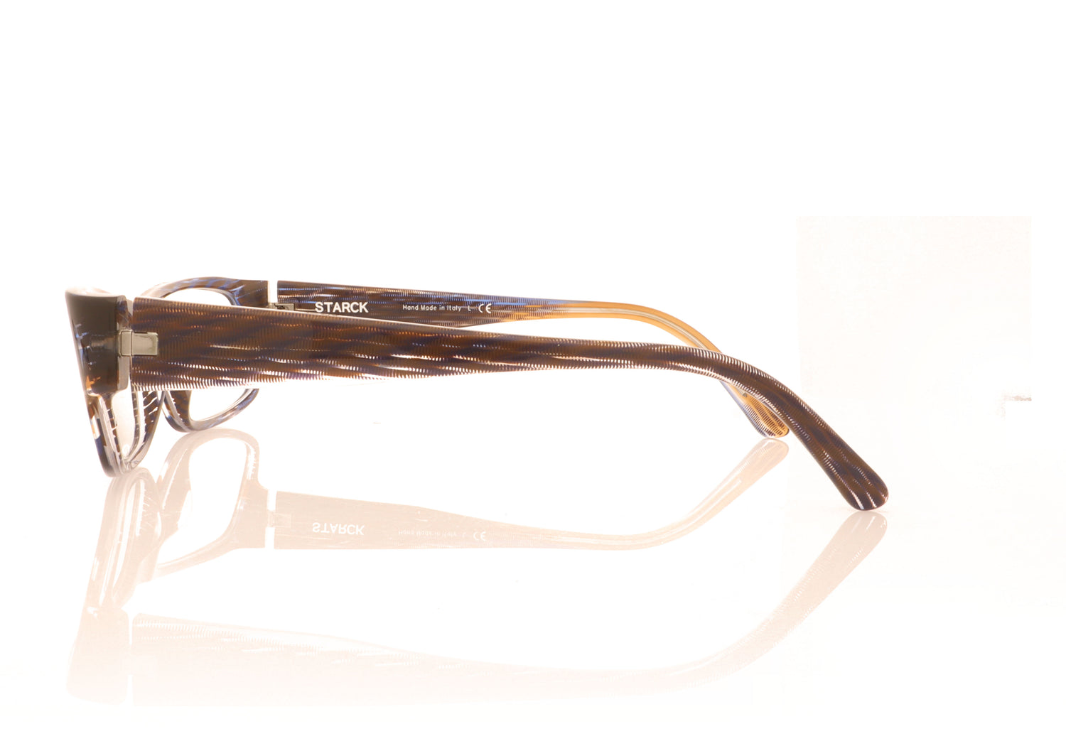 Starck SH3052 2 Stripped Blue Brown Pontille Glasses - Side