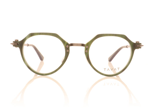 Tavat Soupcan Cinque GRN Green Horn Glasses - Front