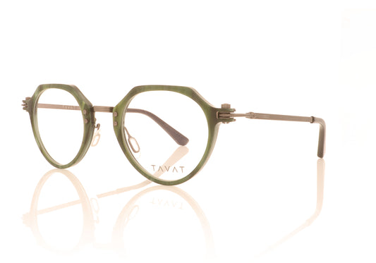 Tavat Soupcan Cinque GRN Green Horn Glasses - Angle