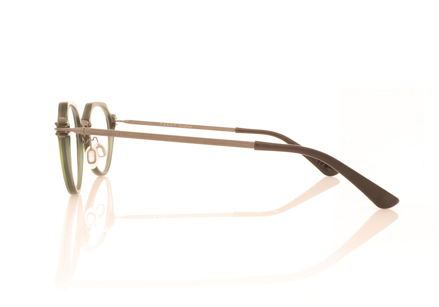 Tavat Soupcan Cinque GRN Green Horn Glasses - Side