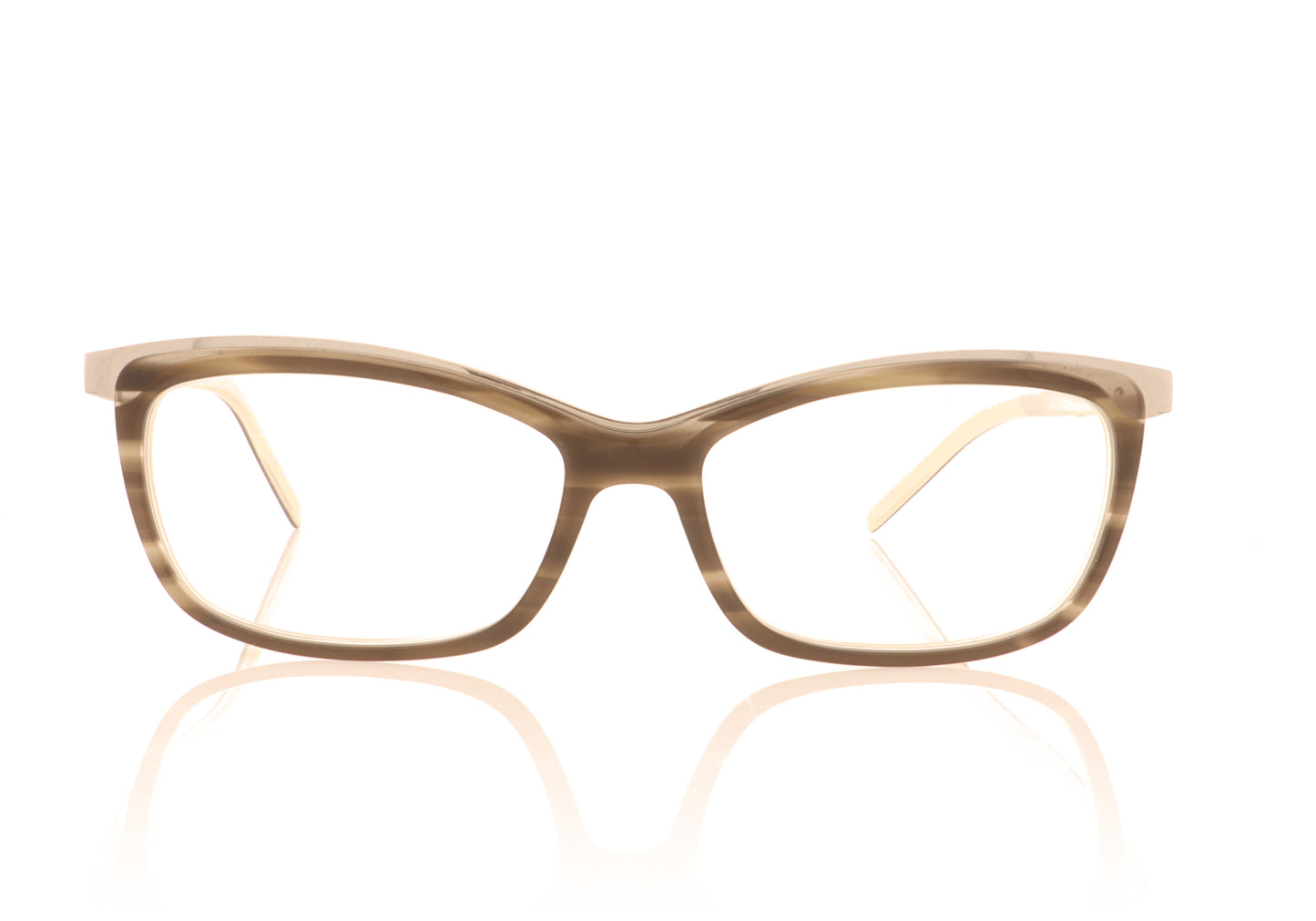 Tom Davies TD609 1676 Polished Brown and White Glasses - Front