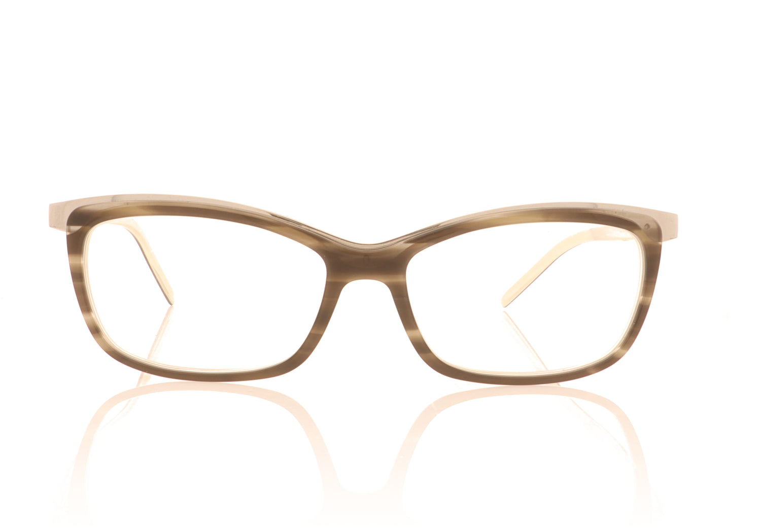Tom Davies TD609 1676 Polished Brown and White Glasses - Front