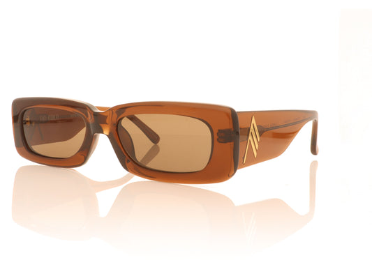 The Attico Mini Marfa C4 Brown Sunglasses - Angle