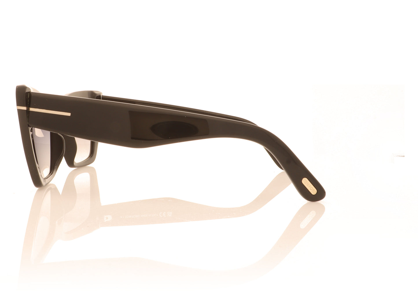 Tom Ford Wyatt 01B Black Sunglasses - Side