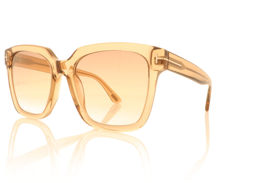 Tom Ford Selby TF952 45G Shiny Light Brown Sunglasses - Angle