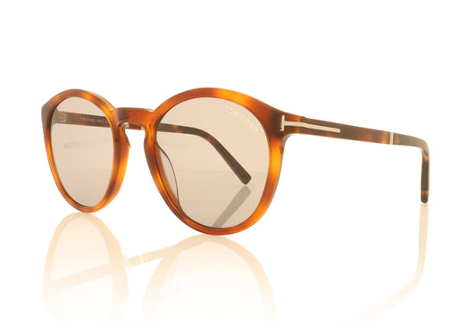 Tom Ford Elton 53A Tortoise Sunglasses - Angle