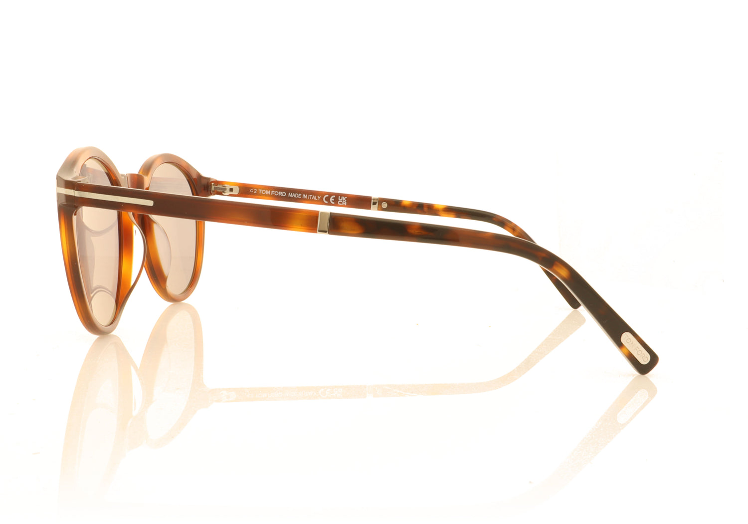 Tom Ford Elton 53A Tortoise Sunglasses - Side