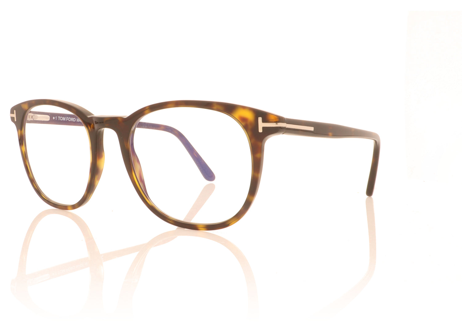 Tom Ford TF5754 052 Tortoise Glasses - Angle