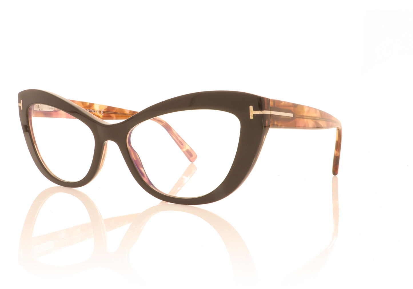 Tom Ford TF5765 005 Tortoise Glasses - Angle