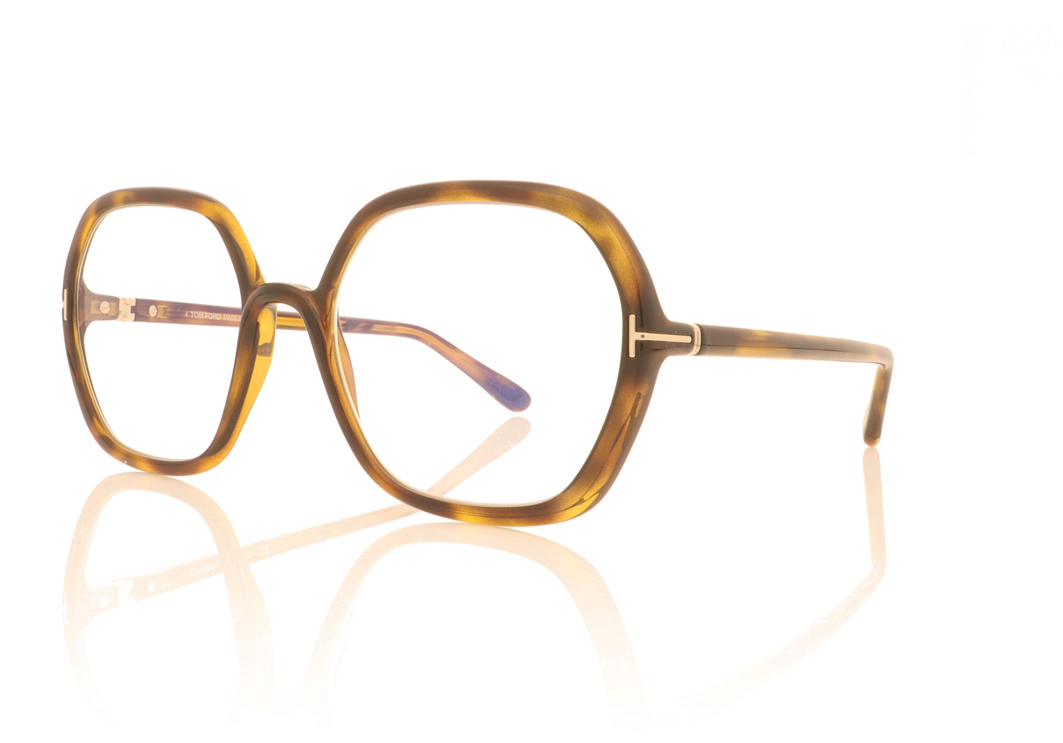 Tom Ford TF5814-B 052 Tortoise Glasses - Angle