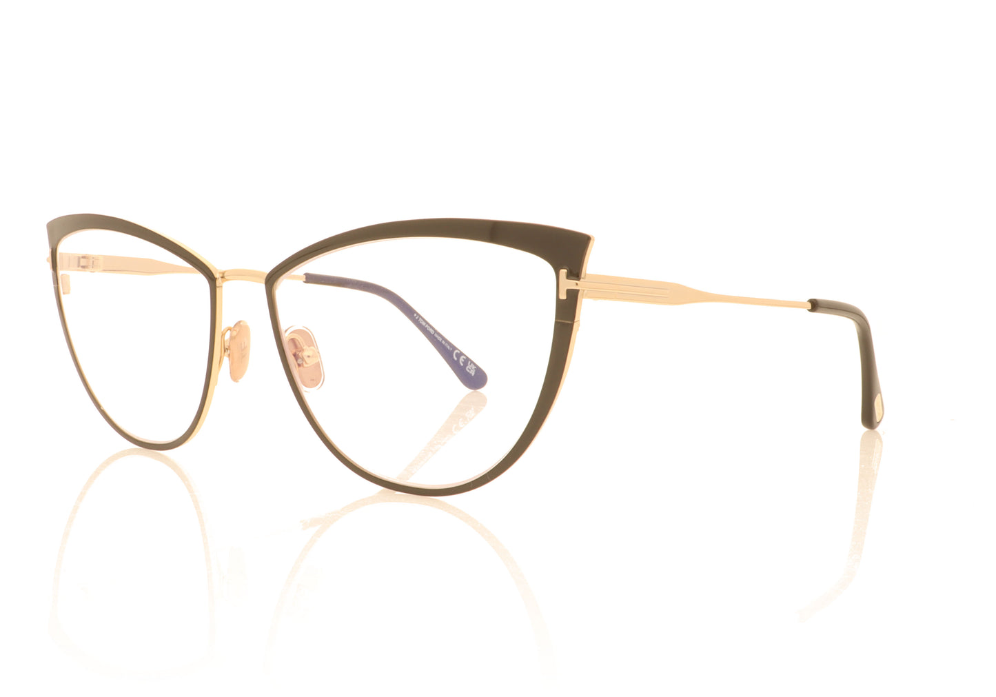 Tom Ford FT5877 001 Black Glasses - Angle