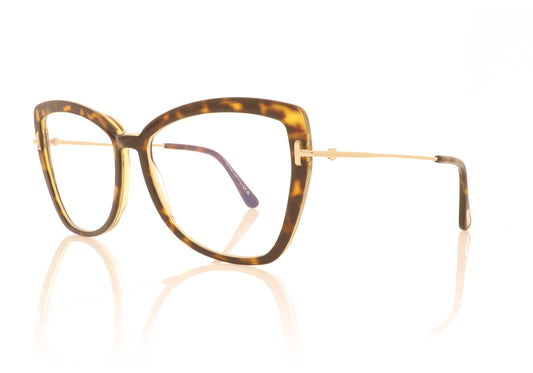 Tom Ford FT5882 056 Tortoise Glasses - Angle