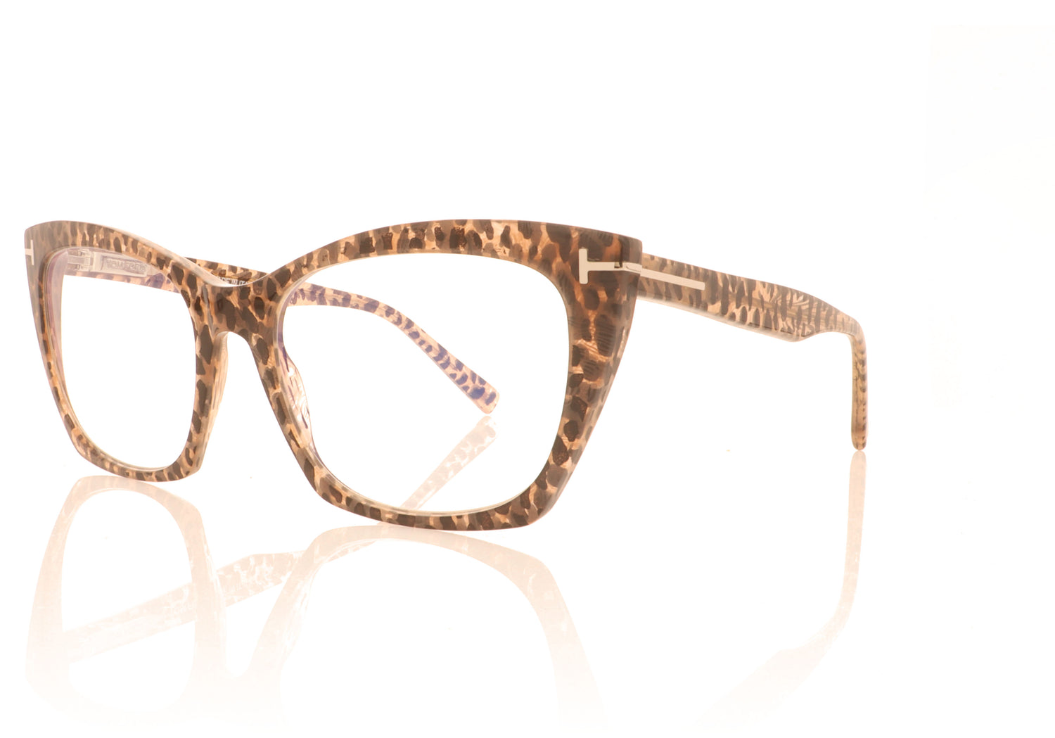 Tom Ford FT5709-B/V TF5709 55 Tortoise Glasses - Angle