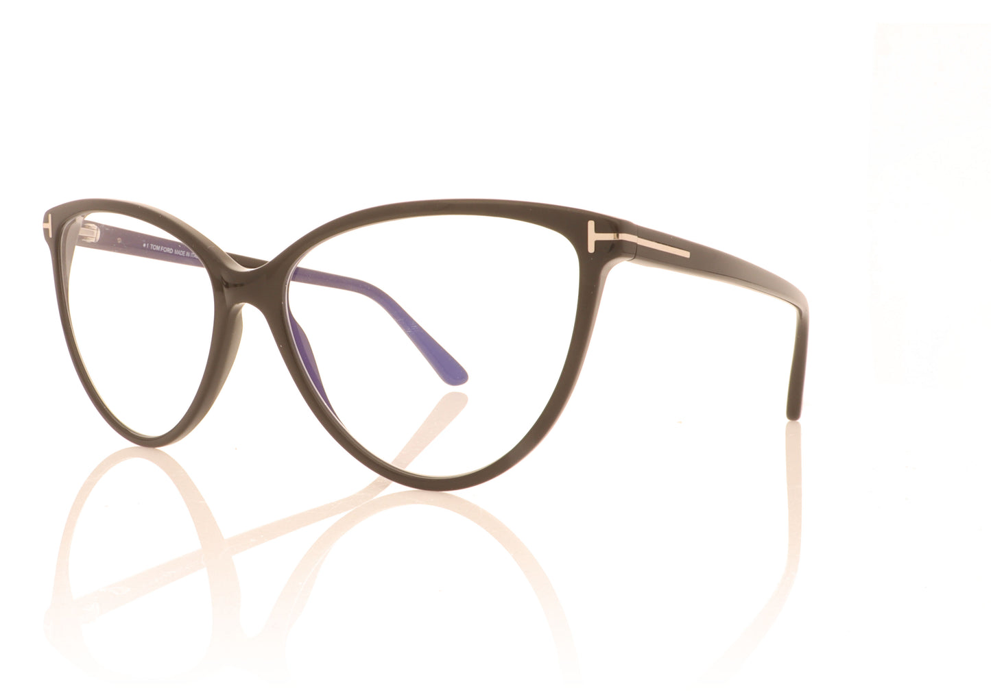 Tom Ford FT5743-B/V TF5743 001 Black Glasses - Angle