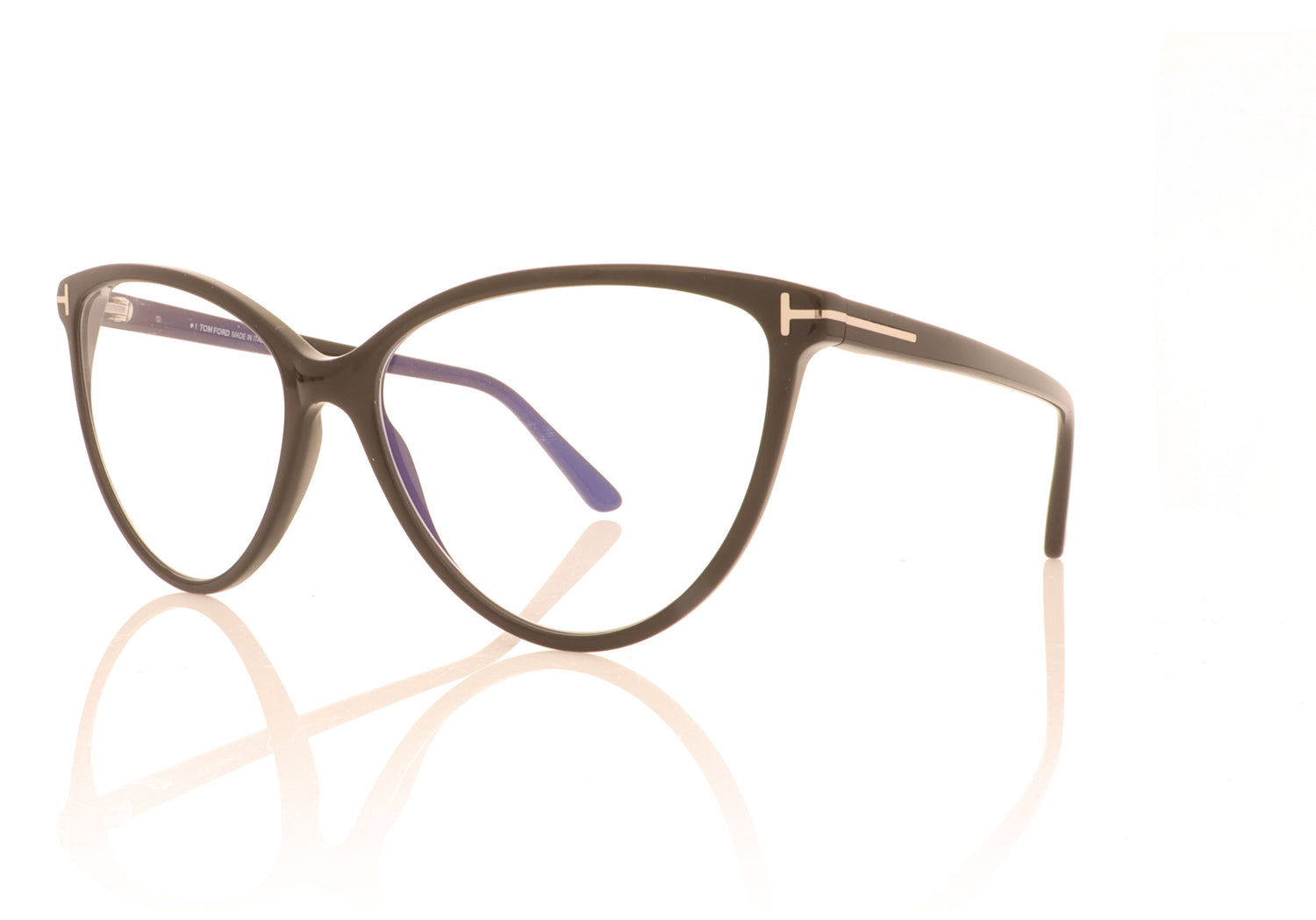 Tom Ford FT5743-B/V TF5743 001 Black Glasses - Angle