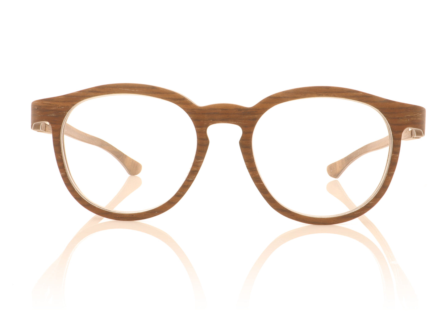 W-eye YK 18L Walnut Glasses - Front