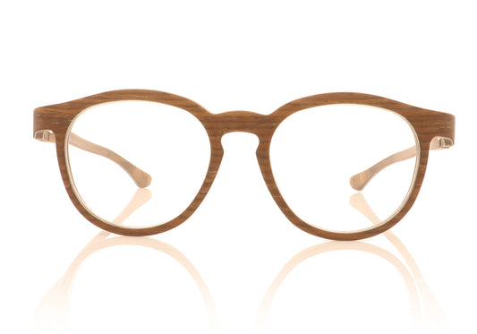 W-eye YK 18L Walnut Glasses - Front