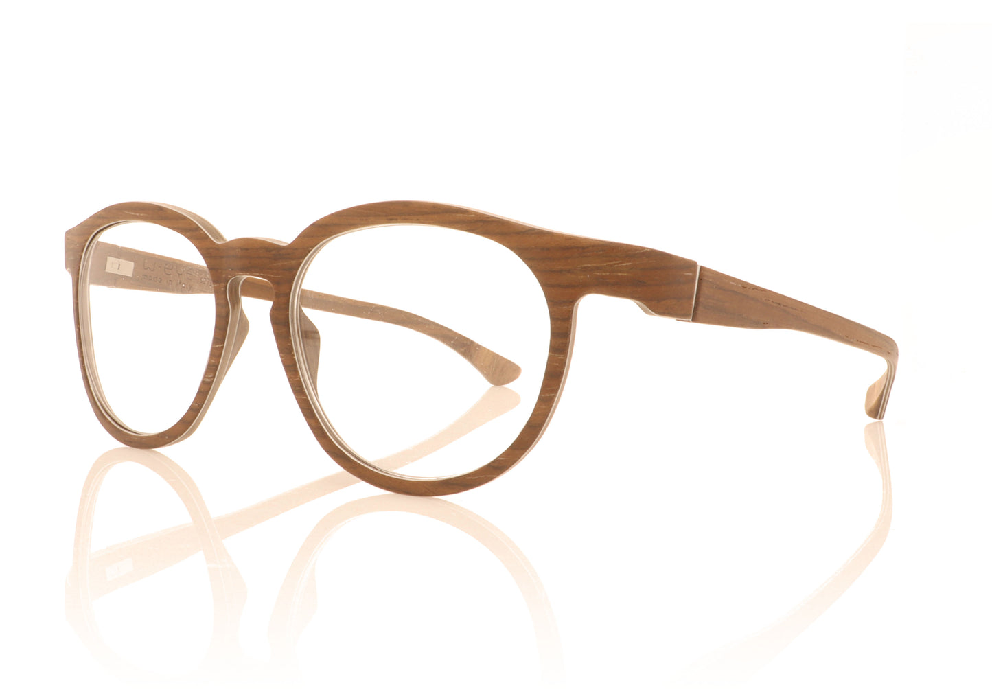 W-eye YK 18L Walnut Glasses - Angle